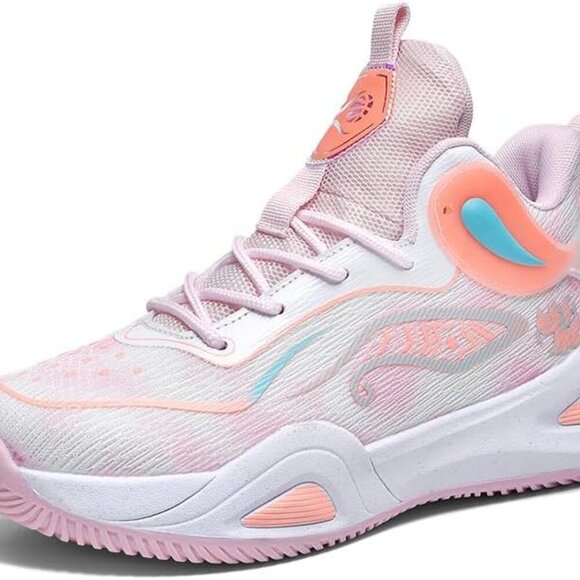 Womens Mens Breathable Lightweight Athletic Basketball Shoes Non Slip Court Snea - Picture 2 of 7